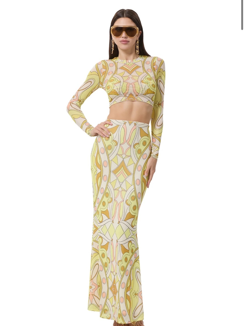 AFRM Tegan maxi Skirt in Geo